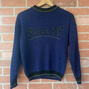 Vintage Bugle Boy Pullover Sweater Kids Boys Blue Long Sleeve - No Size Tag